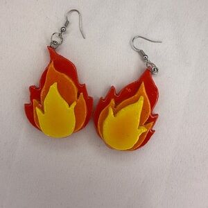 Red and Yellow Flame Earrings